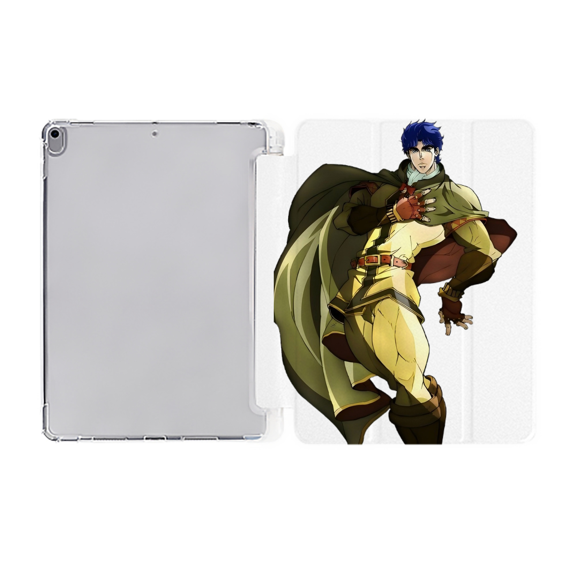（画像用） ジョジョの奇妙な冒険 /ジョナサン?ジョースター JoJo's Bizarre Adventure Jonathan Joestar IPad ケース ペン収納付き 三つ折りスタンド PUレザー×シリコン 対応機種9.5/10.5/10.9インチ
